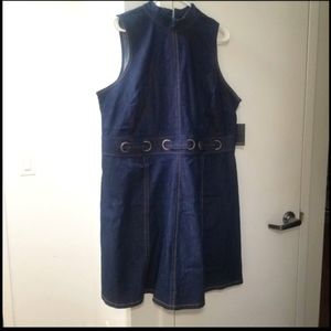 Plus size denim dress- sleeveless 20 knee length